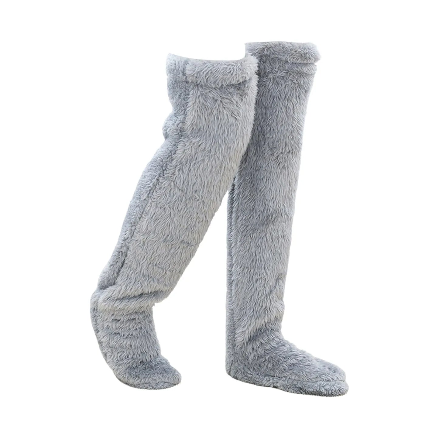 Leg Warmers Storing Winter Fluffy Warm Leg Cover Home over Knee Socks Thick Koolo Leg Warmers Bed Long Socks Warm Socks