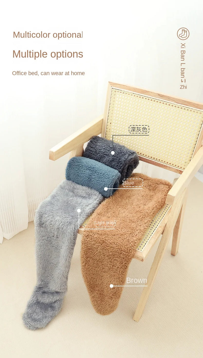 Leg Warmers Storing Winter Fluffy Warm Leg Cover Home over Knee Socks Thick Koolo Leg Warmers Bed Long Socks Warm Socks